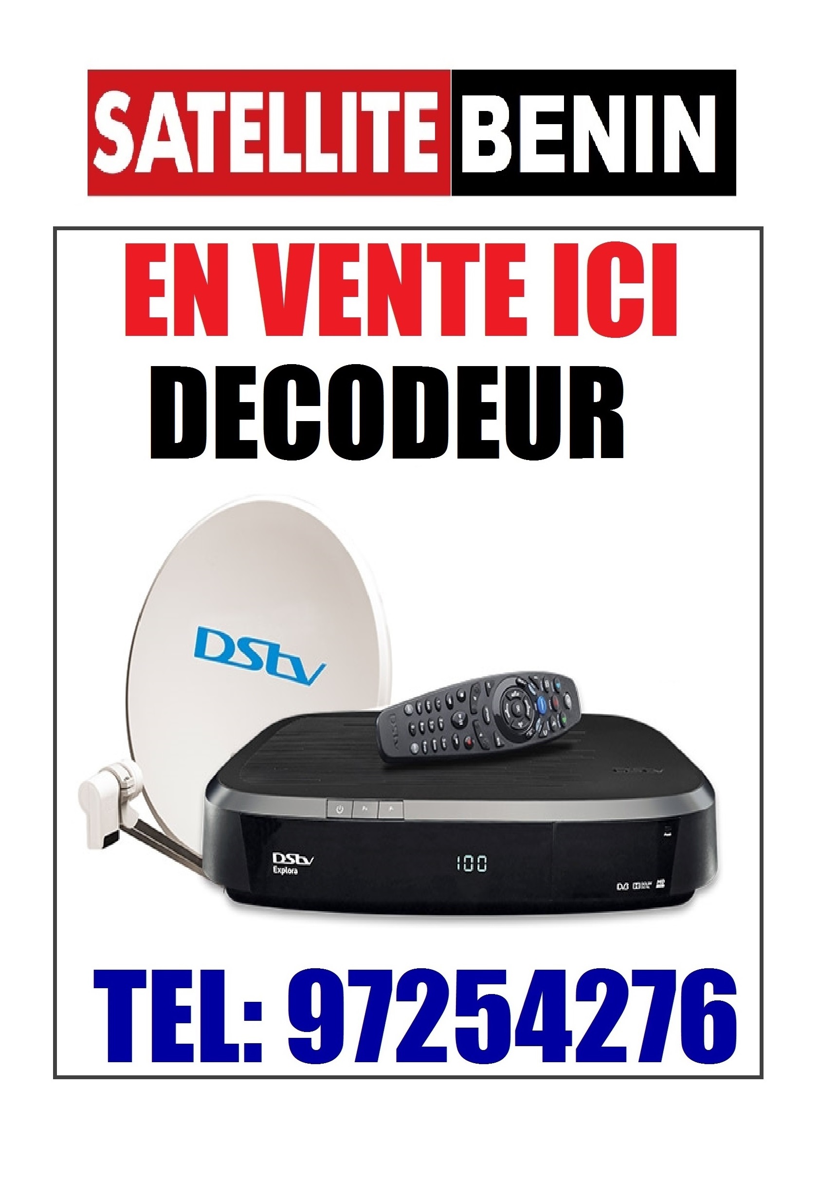 VENTE ET INSTALLATIONS DES DECODEURS DSTV PARTOUT AU BENIN