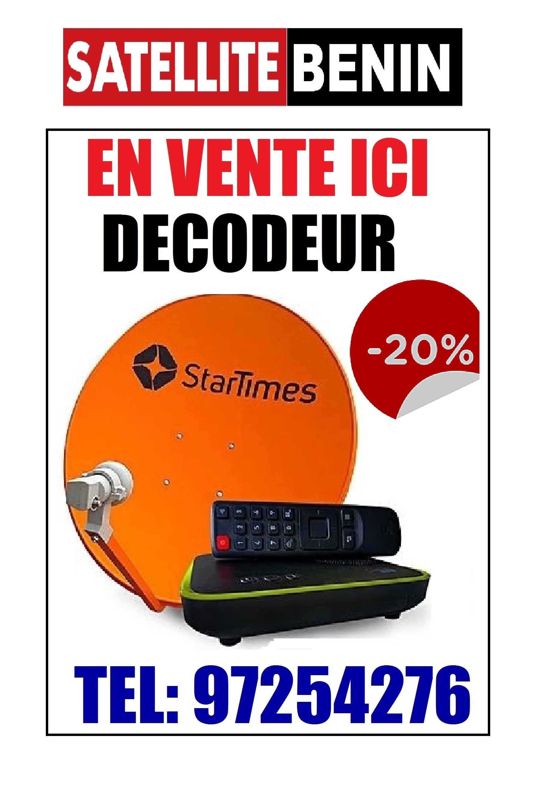 VENTE ET INSTALLATIONS DES DECODEURS DE TOUTES LES MARQUES PARTOUT AU BENIN   PLUS D'INFORMATIONS :   TEL/WHATSAPP : +229 0197254276 -/- 0141166696
